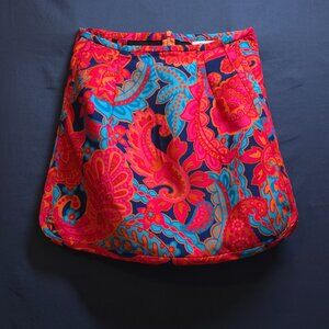 Zara Multicolor Psychedelic Paisley Mini Skirt High Waist Retro Print XS